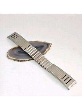 Admiral USA Vintage 17.5mm Expansion Stainless Steel Watch Band NEW Silver Tone